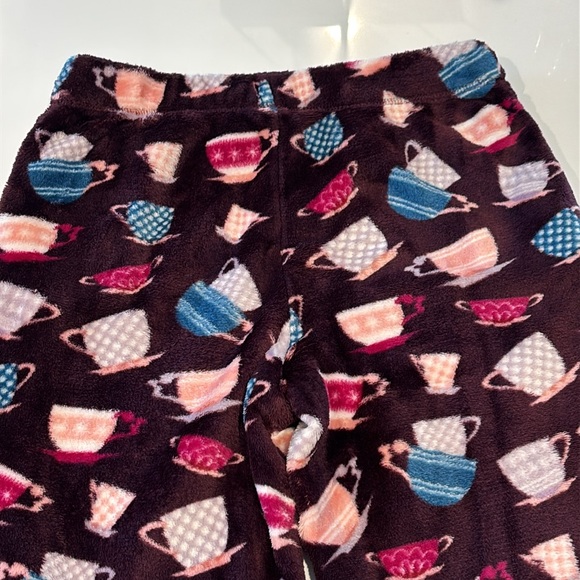 Women’s Joyspun Pajama Bottoms Burgundy With Coffee Cups Soft Fabric S - Picture 13 of 13